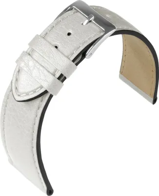 Produktbild von Eulit Country Uhrenarmband Rindleder hautfreundlich weiß Schnittkante , Stegbreite:16mm, Schließe:Silbern