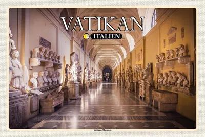 Produktbild von vianmo Holzschild 12x18 cm Vatikan Italien Museum Bildmotiv Reisemotiv Abenteuer Reisen