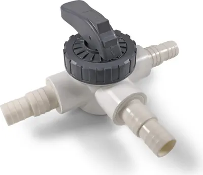 Produktbild von PVC 3 Wege T- Ventil mit Schlauchanschluss 38/32mm