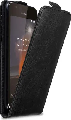 Obrázek produktu pro Cadorabo Pouzdro pro Nokia 1 2018 Ochranný kryt v černé barvě Flipové pouzdro Kryt na mobilní telefon