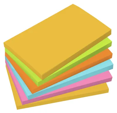 Produktbild von SIGEL BA127 Haftnotizen - 80% Klebefläche - rechteckig - 125x75 mm - gelb, grün, orange, pink, blau - 600 Blatt