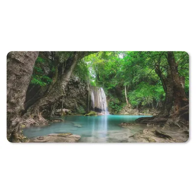 Produktbild von MuchoWow® Mauspad Mousepad Dschungel - Wasserfall - Pflanzen - Wasser - Natur 60x30 cm - Mousepads - Maus Mat - Pad - Mausunterlage - Nachhaltig