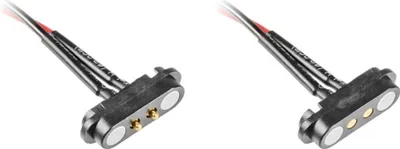 Produktbild von BerryBase Pogo-Pin Stecker und Sockel, magnetisch, 2A DC, mit Kabel - Stecker/Buchse: ohne Ösen - Typ: 2-polig