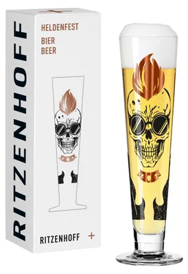 Produktbild von Ritzenhoff Heldenfest Bierglas #18 385 ml Kristallglas Kupfer Dekor