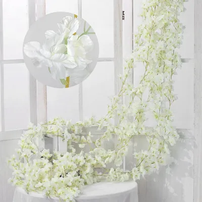 Zdjęcie produktu dla Girlanda z sztucznych kwiatów wiśni, 3 sztuki, 180 cm, kwiaty jedwabne, dekoracja