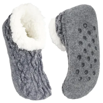 Produktbild von Damen Stoppersocken Kuschelsocken Bär Winter Flauschig Dick C-grau Einheitsgröße