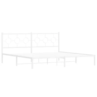 Produktbild von Bettgestell mit Kopfteil Metall Weiß 200x200 cm