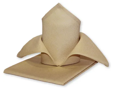 Produktbild von 4er Pack Stoff Servietten beige natur Leinenoptik bügelfrei 50x50 cm beschichtet