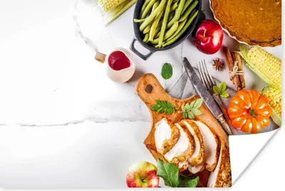 Produktbild von MuchoWow® Poster Gemüse - Fleisch - Küche - Kräuter 90x60 cm - Schlafzimmer