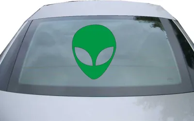 Produktbild von Indigos UG - Aufkleber Heckscheibe & Motorklappe DE2498 - grün - 600x479 mm - Alien - Auto Scheiben Fenster Heckklappe Tuning Racing JDM - Die cut