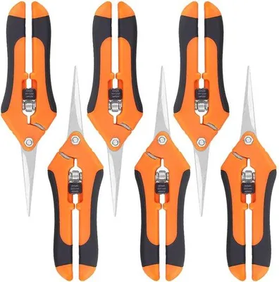 Obrázok produktu pre Sada záhradníckych nožníc (6 kusov) - Ergonomické nožnice - Oceľové čepele - Nožnice na kvety a strihanie – 17 cm – Záhradné náradie