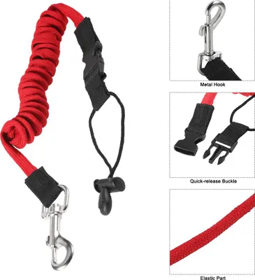 Obrázok produktu pre Elastická šnúra na pádlo, kajak, kanoe, bezpečnostná šnúra, rybársky prút, veslice, navinutá šnúra, šnúra, viazacie lano