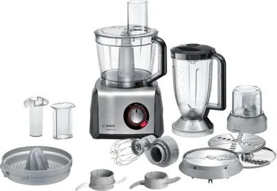 Produktbild von Bosch MC812M844 - 3,9 l - Schwarz - Edelstahl - Drehregler - 1,5 l - Schlagen - Kotelett - Schneiden - Kneten - Mixen - Püree - Leistung