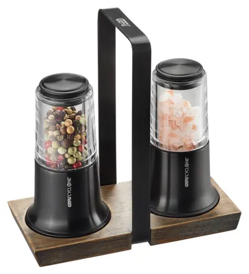 Obrázek produktu pro GEFU X-PLOSION, Černá, Průhledná, Keramický, Plast, Nerezová ocel, Dřevo, Pepř, Sůl, Nerezová ocel, 68 mm, 140 mm