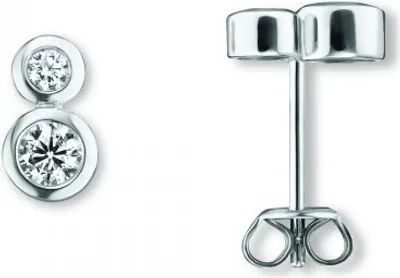 Produktbild von Ohrstecker Zirkonia 925/- Silber rhodiniert
