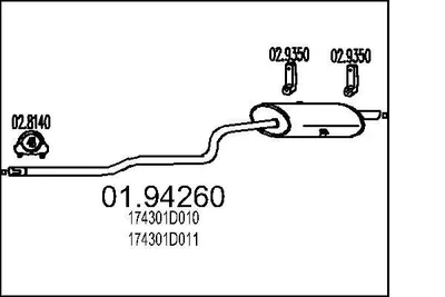 Produktbild von MTS 01.94260 Endschalldämpfer für TOYOTA COROLLA Liftback (E11) Auspuff