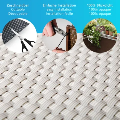 AEREY Balkon-Sichtschutz 140x800cm – Wind- Und UV-Schutz Für Terrasse, Garten & Pool In Anthrazit – Einfach Montierbar