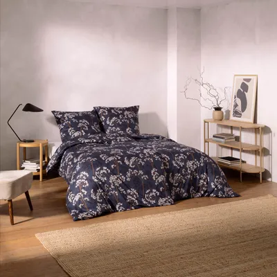 Produktbild von Estella Bettwäsche Riona 6969 625 Nachtblau Mako Interlock Jersey, Größe:135 cm x 200 cm