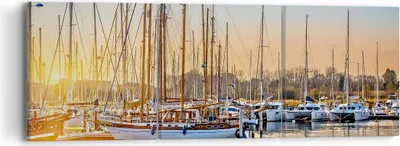 Produktbild von Bild auf Leinwand - Leinwandbild - Katamaran Yacht Anker Ankerplatz - 90x30cm - Wand Bild - Wanddeko - Leinwanddruck - Bilder - Kunstdruck - Wanddekoration - Leinwand bilder - Wandkunst - CA90x30-3162