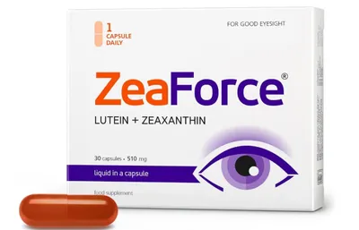 Zdjęcie produktu dla Suplement diety dla zdrowych oczu ZeaForce Luteina + Zeaksantyna, 30 kapsułek