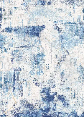 Produktbild von SucceBuy Wohnzimmerteppich 1524x2134mm Kurzflor rutschfest modern Blau
