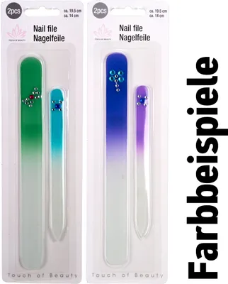 Immagine prodotto di Lime per unghie in vetro "Touch of Beauty" set di 2 lunghezze: 19,5 cm + 14 cm, 1 di 4 colori