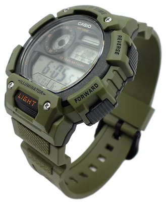 Produktbild von Casio Collection Armbanduhr Digital 5 Tagesalarme grün AE-1400WH-3AVEF