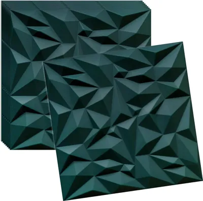 Produktbild von Verdico | 3D Wandpaneel Polystyrol - 50x50 cm - Flaschengrün - Stilvolles Design - 8 Stück für kreative Akzente, Wand- & Deckenverkleidung
