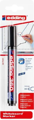 Produktbild von Whiteboardmarker edding 360 nachfüllbar 1,5-3mm schwarz Blister Packung mit 10 Stück