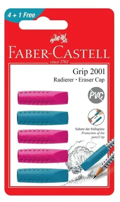Produktbild von Faber Castell Grip 2001 Radierer-Kappen für Bleistifte, 5 Stück