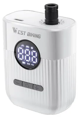 Produktbild von Elektrische Fahrradpumpe, Digitalanzeige, 150 PSI Leistung, WEISS