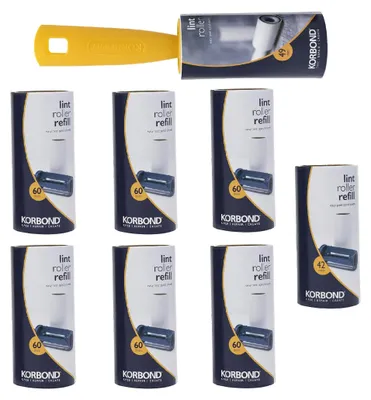 Immagine prodotto di Rullo raccogli polvere Korbond e set di ricariche – 451 fogli – 1 rullo raccogli polvere più 8 ricariche