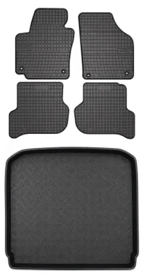 Produktbild von Gummimatten + Kofferraumwanne für Seat Altea 2006-2008 (Schrägheck, XL) – Schwarz, passgenau – Wielganizator SolidPRO