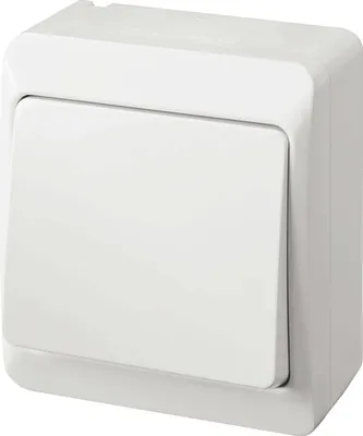 Produktbild von Lichtschalter, Aufputz, IP44, weiß, HERMES