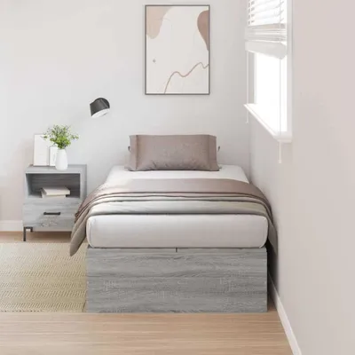 Imagen del producto de Maison Exclusive - Marco de cama con espacio de almacenamiento, color gris Sonoma, 100 x 200 cm