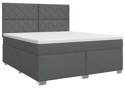 Zdjęcie produktu dla Łóżko sprężynowe z materacem ciemnoszary 160 x 200 cm tkanina