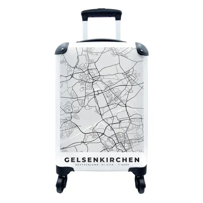 Produktbild von MuchoWow® Koffer Handgepäck Trolley Rollkoffer Kleine Reisekoffer mit 4 Rollen - Karte - Stadtplan - Deutschland - Gelsenkirchen - Karte - Cabin Size < 55x40x23 cm & 55x40x20 cm - Fotokoffer - Kabinenkoffer - Boardgepäck - Reise-Box - Reisekoffer - Reisegepäck - Koffer mit Bild - Trolley für Kinder