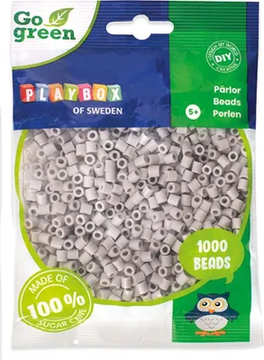 Produktbild von Playbox Bügelperlen Go green Midi 1000 Stk. grau