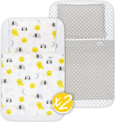 Produktbild von FlyIdeas Next 2 me Spannbettlaken Beistellbett Baby 83x50 cm, 8 STK. - 100% Zertif. Baumwolle - Komplett-Set mit wasserdichte Matratzenschoner