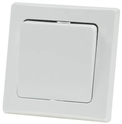 Obrázok produktu pre Tlačidlo ChiliTec DELPHI 250V AC / 10A, vrátane rámu, zapustené, biele