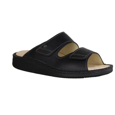 Produktbild von Finn Comfort Riad Herren Pantolette, Leder, Black, bequem, Wechselfußbett - Herrenschuhe Sandale / Pantolette, Schwarz, leder (neymar)