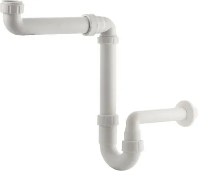 Produktbild von HAAS PP Waschtisch-Möbel-Raumsparsiphon  1 12 &1 1/4, DN 32, weiss nach DIN 274