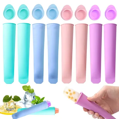 Silikon-Eisformen, 8 Stück, bunt, wiederverwendbar, BPA-frei