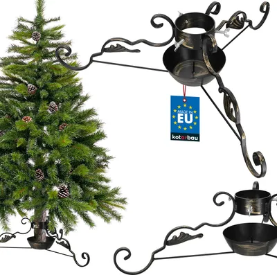 Obrázek produktu pro KOTARBAU® Stojan na vánoční stromek s nádrží na vodu z oceli Stojan na vánoční stromek Patina Stojan na vánoční stromek ozdobný s ornamentem Stojan na vánoční stromek Stojan na vánoční stromek Stojan na vánoční stromek