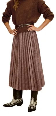 Produktbild von Mango Damen Trapez Plissee Midirock S