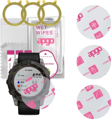 Produktbild von apgo 3 Stück Schutzglas, klar, kompatibel mit Garmin Enduro 2 Smartwatch, Hybrid 8H, Ersatz für Hartglas, Displayschutzglas, Bildschirmschutz, Displayschutz, kratzfest