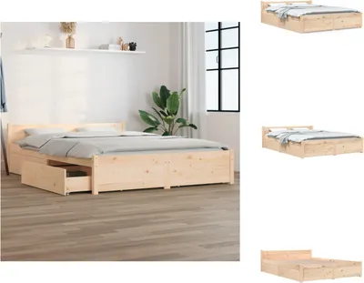 Produktbild von vidaXL Bett mit Schubladen 140x200 cm - Betten & Bettgestelle