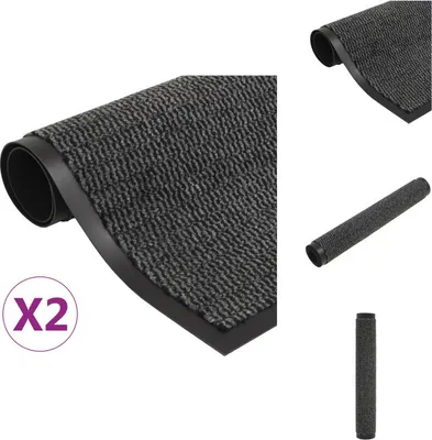 Obrázok produktu pre vidaXL Rohože na zachytávanie nečistôt 2 ks. Obdĺžnikové rohožky s všívaním 40x60 cm antracit - Rohožky