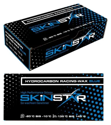 Produktbild von SKINSTAR Hydrocarbon Racing Skiwax Profi Wachs COLD Mix Langlauf Wax Blue 125g