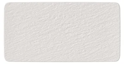 Image de Villeroy & Boch Manufacture Rock, ensemble de service blanc, 2 pièces : plateau rectangulaire et assiette creuse